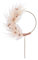 The Baked Studio - Boho Dried Flower Pampas Floral Ring Cake Topper For Cake Decorating For Birthdays Baby Shower Christening & Wedding (White Bleached with Gold)