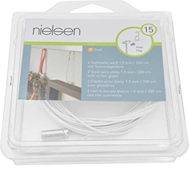 nielsen Galerieschienen Zubehör Stahlseil 2m weiß inkl. Schraubgleiter (2 Stück/Packung)