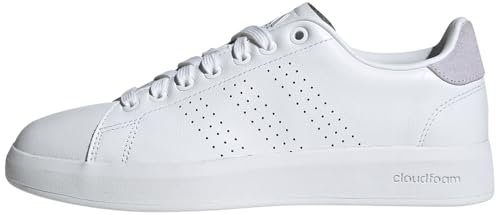 adidas Damen Advantage Premium Leather Shoes, Cloud white/Cloud white/silver dawn, 43 1/3 EU