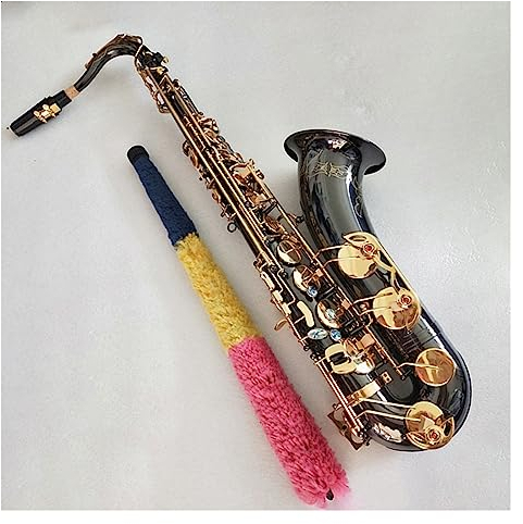 Saxophon Schwarzes Nickel-Gold-Tenorsaxophon, Musikinstrumente, Bb-Tonröhre, Goldschlüssel-Saxofon Mit Koffer-Mundstück