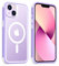MobNano cover for iPhone 13/14 magnetica, compatibile con MagSafe, cover magnetica colorata per iPhone 13/14, Protezione Antiurto di Livello Militare, Retro Resistente ai Graffi - Viola/Bianco