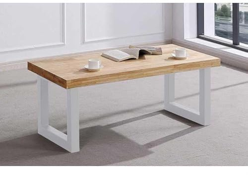 NORYKHOME Mesa Centro Elevable Alejandría 120x60x48/62 cm Roble (Blanco)