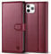 Kuafcase Compatible for iPhone 11 Pro Case with 4 Card Slots Magnetic Closure Kickstand Shockproof Protective Phone Case Compatible for iPhone 11 Pro - Wine Red