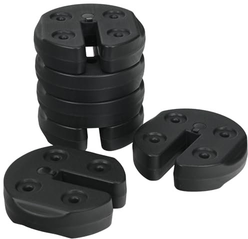 SFAREST 6PCS Canopy Weights, Heavy Duty Parasol Base Weight Plates with No-Pinch Design, Water & Sand Filled Umbrella Stand Holder for Garden Patio Yard