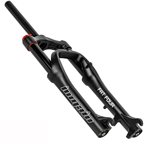 HerfsT BMX E-Bike Fat Fork 20x4.0 Pollici MTB Bici Sospensioni pneumatiche Canotto da 1-1/8 Forcella per Bicicletta Ultraleggera Freno a Disco a sgancio rapido Viaggio 110mm HL Nero
