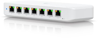 Ubiquiti Ultra 210W 8-Port Managed Switch 8x Gigabit Ethernet (7x PoE ), 1x PoE (zur Stromversorgung), 210W AC Adapter