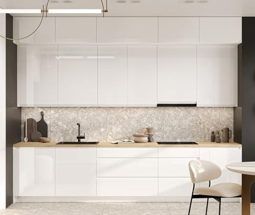 Genérico Cocina con Uñeros Gama Alta Completa 320 cms Color Blanco Brillo ref-87
