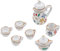 Alnicov Service à thé Miniature 15 pièces, ustensiles de Salle à Manger, Tasses en Porcelaine, Accessoires de Maison de poupée pour Maison de poupée Barbie 1/12, Maison de poupée Miniature