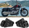 1 Paar Motorrad Satteltaschen Schwarz Seitliche Aufbewahrung Links und Rechts Getränkehalter PU-Leder Motorradtasche Kompatibel für Harley Sportster XL883 Softail Dyna V-Star Shadow