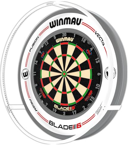 WINMAU Plasma Ice Dartboard Light - White 360 Degree Dart Board Light - Professional Darts Accessories