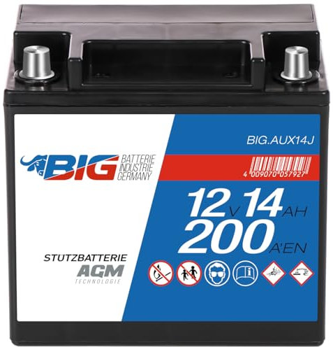 BIG AUX14-J Premium Stützbatterie AGM 12V 14Ah 200A/EN