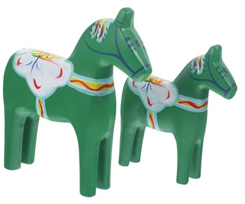 Cabilock Handgefertigtes Holzpferd Dekofigur Grün Kreatives Wohnaccessoire Mit Glatter Oberfläche Robust Und Vielseitig Als Fotorequisite Und Geschenk Für Junge Mädchen