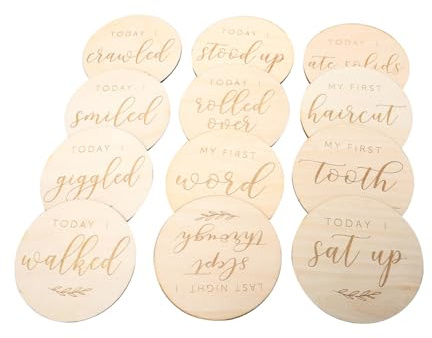 Holibanna Cartes De Jalons Bois pour Accessoires Photo pour Immortaliser Chaque Étape Croissance Souvenirs Mémorables Bois
