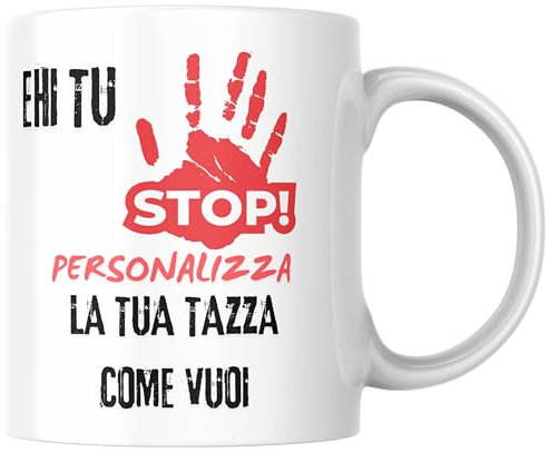 Tazza Personalizzata con Foto, Scritta o Logo - Diverse Colorazioni - Stampa Solo Frontale Precisa e dai Colori Brillanti - Ceramica di Alta Qualità Resistente a Microonde e Lavastoviglie
