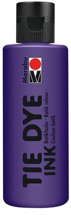 Marabu Tie Dye Ink Batik en Ciruela, 80 ml Base de Agua, Vegana, Pintura Radiante para Tejidos de Color Claro con hasta un 20% de Fibras sintéticas, 17300004037, Plum