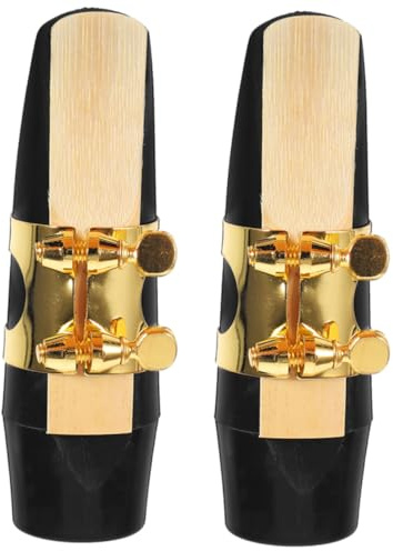 Altsaxophon Mundstück 2 Stück-pack Schwarz Kunststoff | Instrumentzubehör, Einfache Wartung, Bessere Klangqualität, Geeignet für Anfänger und Profis