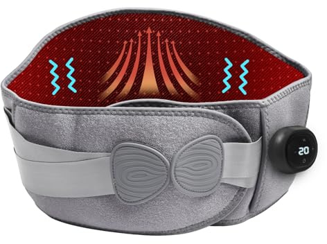 Wärmegürtel Vibrationsmassage für Rücken, Massagegerät mit Verstellbare Spannungsband, Rückenwärmer Heizgürtel