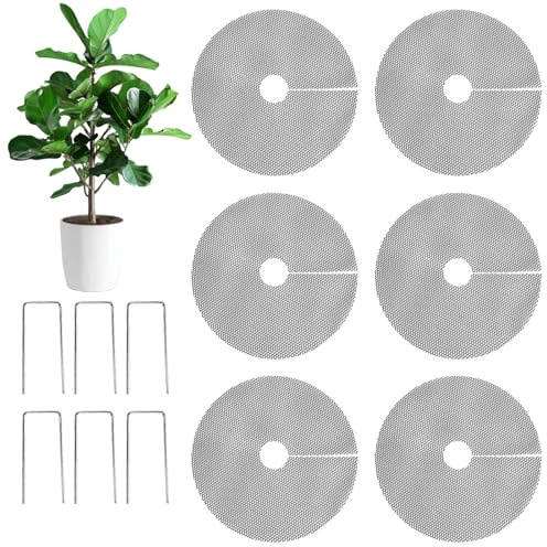 MVRPOWER 6 Pcs 11.8 Plant Protector from Cats Indoor with 6 Pcs Metal Stakes, Cuttable Pot Cover from Animals