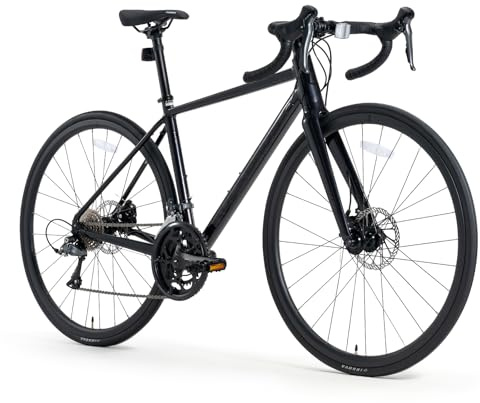 ROCKBROS Vélo de Route Aluminium Léger 11.27kg avec Groupe Claris 2x8, Freins à Disques, Pneus Anti-Crevaison 700x28c - Géométrie Confort - Taille S/M/L (160-190 cm), Violet Foncé L