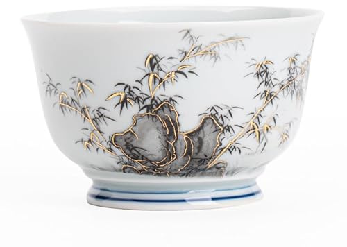 AERTSDFGT Tazzine da tè Piccole Set da tè fatto a mano con fiori e piante blu bianchi, tazza Tazza da tè Kungfu