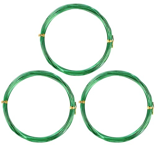 Kit de alambre para bonsái, alambre de aluminio verde para árbol bonsái, cables de entrenamiento para plantas para sostener ramas y troncos pequeños (verde, 1 mm, 30 m)