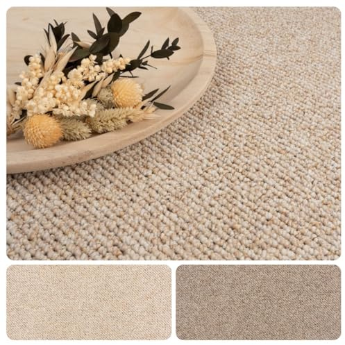 Teppichboden Meterware Auslegware Schlinge Berber, 4m breit, Variante: beige hell-braun, 250x400cm