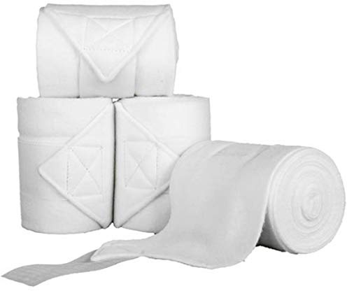 HKM 553250 HKM Polarfleecebandagen, 4er Set, 200cm, weiß