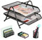 Exerz Office Tray Set 4pcs - 2 Tier Filing Letter Tray, Letter Rack, Pen Pot, Clips & Memo Pad Holder