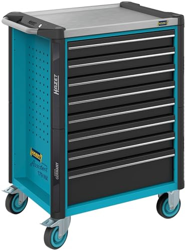 Hazet Tool Trolley - 8 Drawers, Blue, 786mm x 518mm x 1020mm, Garage/Workshop