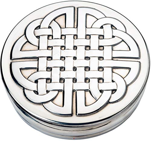 I LUV LTD Pewter Trinket Box Large Celtic Knot Design on lid 90mm