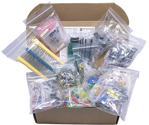 XL Electronic Component Kit Assortment, Capacitors, Resistors, LED, Transistors, Diodes, Zener, Potentiometers (1760 pcs) (1760)