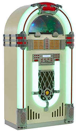 Pureline 128V Retro Bluetooth CD & Vinyl XL Jukebox (Cream)