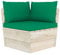Garten-Paletten-Ecksofa mit Paletten-Ecksofa-Element, Sitzpolster und 2 Seitenkissen für Terrasse, Balkon, Garten und Wohnzimmer, Sofa-Eckelement, Ecksessel, Imprägniertes Fichtenholz, 60 x 60 x 65 cm