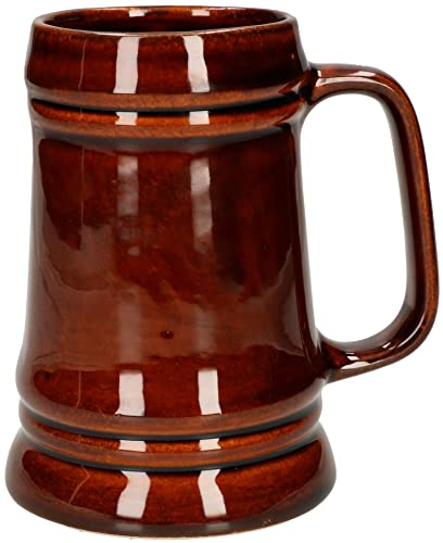 KOTARBAU® Keramik Bierkrug 0,5 L Bierseidel mit Handlichem Griff Glasiert Steinbierkrug Steinkrug Stein Mug für Wein Bier Getränke Handdekoriert