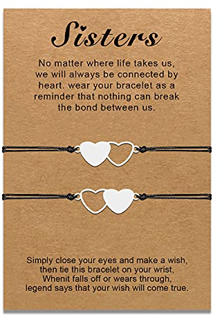 free-space Pinky Promise Freundschaftsarmbänder Set Bester Freund Distanz Passende Armbänder Schmuck Geschenk für Schwester Familie Liebe (2 Herz)