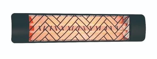 Eurofase Heating 5000 Watt Electric Infrared Dual Element Heater-240 Voltage-Black Finish-Chevron Decorative Fascia