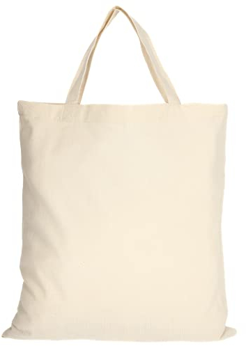 TEXXILLA Baumwolltasche - OEKO-TEX 100 zertifiziert | mit zwei kurzen Henkeln | 38x42cm | Jutebeutel | Einkaufstasche | unbedruckt, Farbe:natur