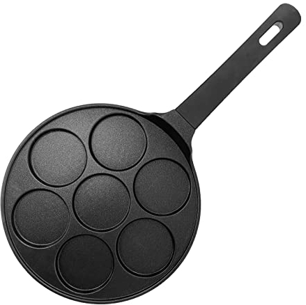 Pintinox Poêle à pancakes, blinis, mini crêpes,induction, avec 7 moules antiadhésifs, passe au lave-vaisselle