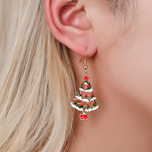 Wendalern Weihnachtsbaum Ohrringe Gold Weihnachten Haken Ohrringe Emaille Weihnachten Ohrringe Weihnachten Tropfen Ohrringe Schmuck Für Frauen Und Mädchen Fest Geschenke