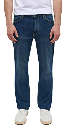 MUSTANG Herren Jeans Tramper Straight Straight Fit Blau - Mid Blue Denim W30-W52, Größe:50W / 32L, Farbvariante:Mid Blue Denim 771