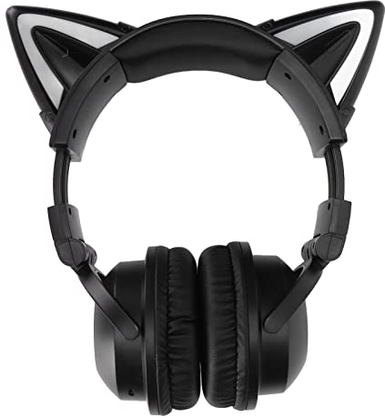 Cat Ear Bluetooth Headset, Bluetrumv5.0 Kabelloser Gaming-Kopfhörer mit Mikrofon und Buntem LED-Licht, Süßes Katzen-Stereo-Headset, Dual-Mode-Verbindung, für Mädchen, Kinder,