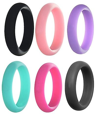 Caimeytie Bague en silicone pour femme - Bague colorée douce pour femme et fille