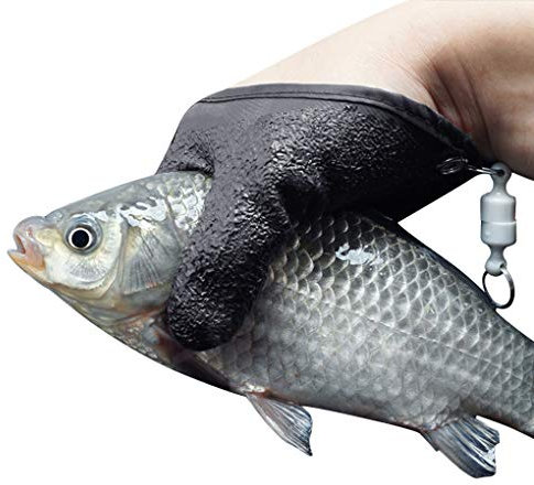 Angelhandschuhe Raubfisch, Wasserdichte Fischhandschuhe Fanghandschuhe Jagdhandschuhe mit Anti Schnitt und Magnetverschluss Latex Fisch Fang Handschuhe für Den Sicheren Umgang mit Hecht Wels Zander