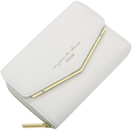 HNOOM Porte Monnaie Femme Portefeuille Femme en Cuir PU Porte Carte Monnaie Portefeuilles pour Femmes Court Zippé Femmes avec 9 emplacements pour Cartes Petit Porte Feuille (Beige)