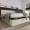 KnSam Hydraulisch Stauraumbett Sleiste, Doppelbett Bettgestell Polsterbett 160x200cm, Funktionsbett, Weiß (Mit Fernbedienung)