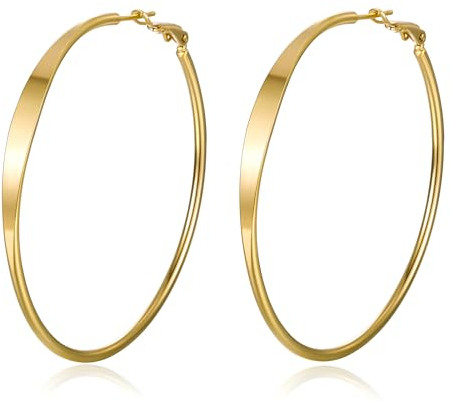 XUPING Creolen Große Leicht Hypoallergen Ohrringe Edelstahl 14k Gold Creolen für Damen Mädchen Modeschmuck Geschenk(50MM)