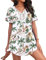 Ekouaer Bikini Cover Ups Bathing Suit Wrap V-Neck Beach Dresses Lace Swimsuit T Shirts Short Sleeve Palm L