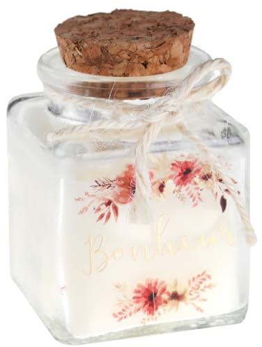 Santex - Bougie Pot Verre Amour Floral Bonheur Or 4X6CM