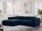 MKS MEBLE Ecksofa, Sofa L-Form, Wohnlandschaft L-Form, Modern Design Couch, Sofagarnitur, Couchgarnitur, Polsterecke - Pasadena -Dunkelblau Velvet - Links Seite