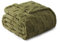 Exclusivo Mezcla Plaid Couverture Polaire à Motif Carreaux, Plaid jeté de Canape Super Doux et Chaud, Léger pour Toutes Les Saisons, 130x150CM, Vert Olive